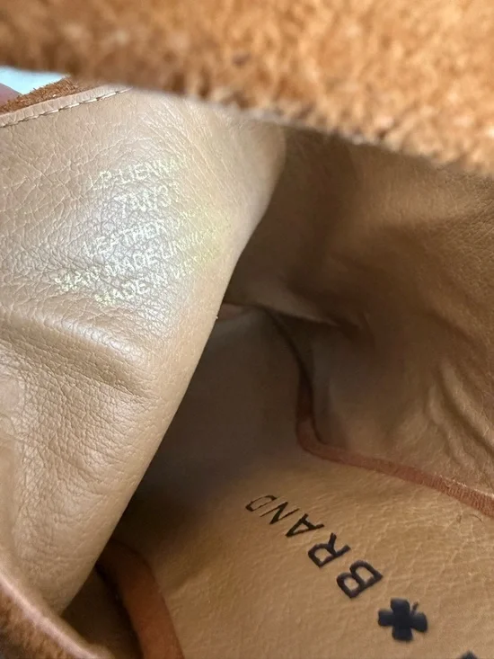 Lucky Brand Tan Suede Fringe Block Heel Sandals - Picture 9 of 9